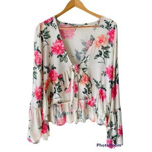 American Eagle Boho Floral Cropped Top